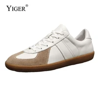 yiger mens sneakers retro casual flat shoes german training shoes new lace up loafers soft leather leisure vintage youth shoes