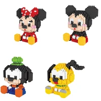 disney nanobrick minnie mickey mouse cartoon figures micro diamond blocks pluto dog building brick goofy educational toy for kid