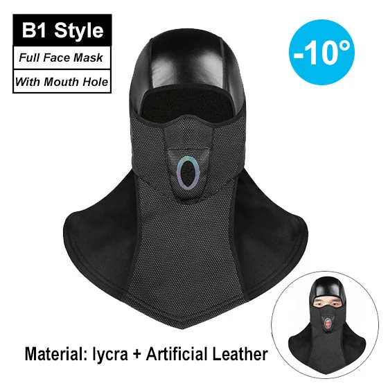 B1-Black Full Face WEST BIKING, зимняя велосипедная маска, флисовая термальная Балаклава, сохраняющая тепло, ветрозащитная Лыжная маска, шапка для сноуборда, велосипеда, велосипедная лицевая маска - Цвет: B1-Black Full Face