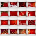 Чехол для подушки с рождеством, Красная рождественская елка, Санта Клаус, труба Санта Клауса, поздравительная текстовая наволочка 30*50