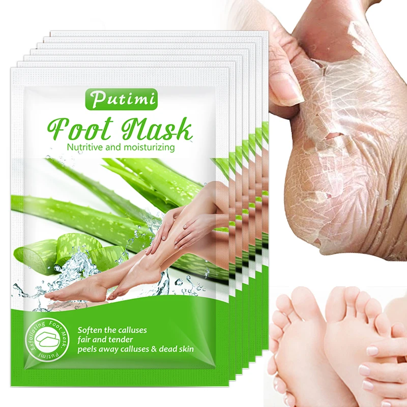 5 упаковок отшелушивающая маска для ног с алоэ|Стопы| |