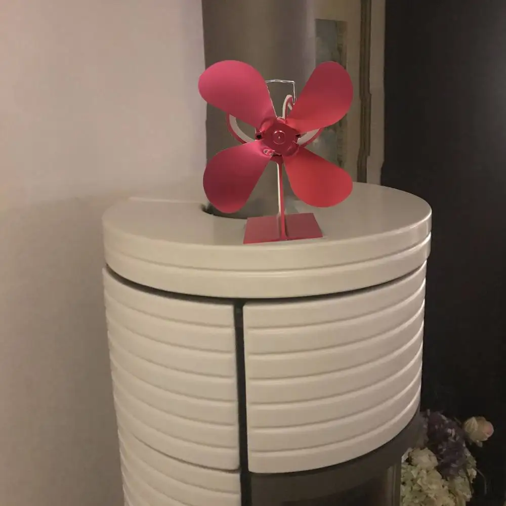 

4 Blade Fireplace Fan Winter Heat Powered Stove Fan Wood Burner Eco Friendly Quiet Fan Camping Traveling Home Heat Distribution