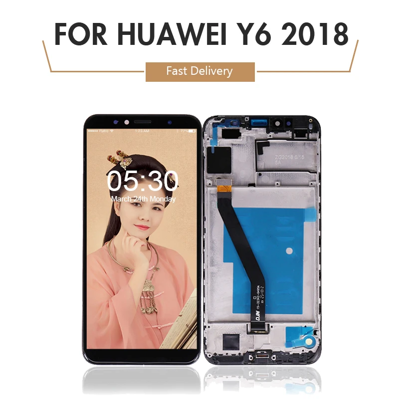 Полный ЖК дисплей для Huawei Y6 2018 дигитайзер сенсорного экрана в сборе Honor 7A с рамкой