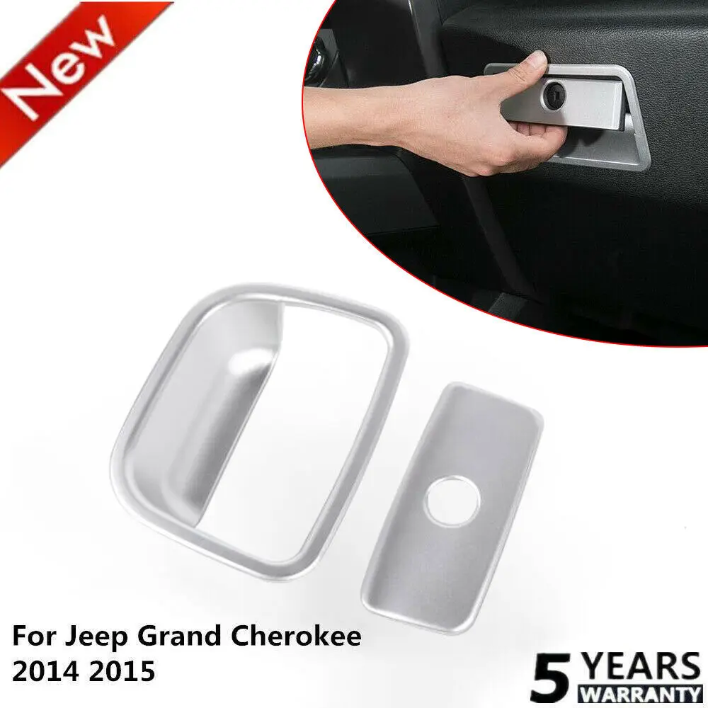 

Co-pilot Storage Box Handle Cover Trims for Jeep Grand Cherokee 2011-2018 Silver
