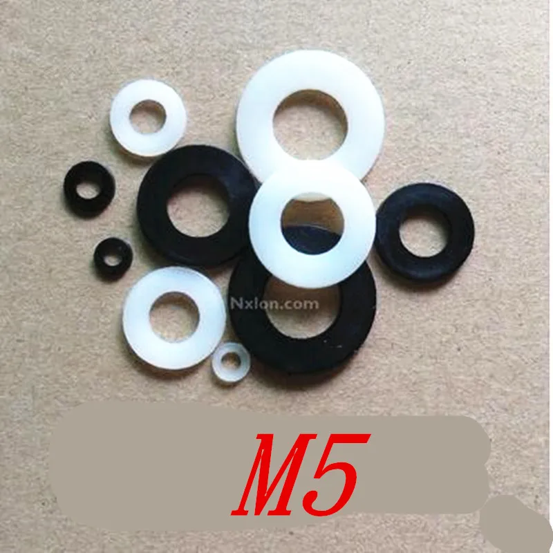 

1000pcs M5*8*1 M5*10*1 black or white nylon plastic Insulation Washers