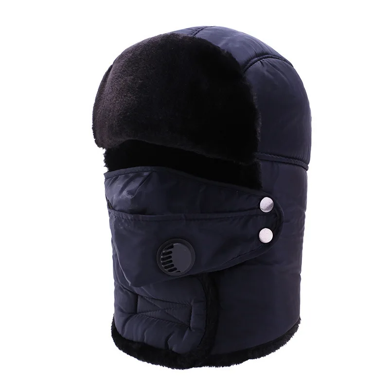 

Men's Snow Cap Thickening Plus Earmuffs Mask Cycling Windproof Hat Skiing Outdoor Sport Warm Female Bonnet Hat
