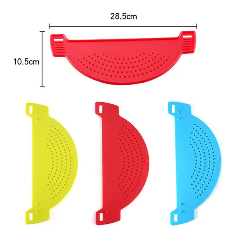 

Anti-spill Colanders Kitchen Clip On Pot Strainer Drainer For Draining Excess Liquid Univers Draining Pasta Silicone Cookware