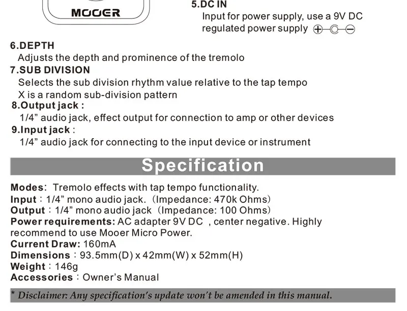 

MOOER Triangolo Digital Tremolo Pedal 3 selectable wave forms Tap tempo functionality Blue