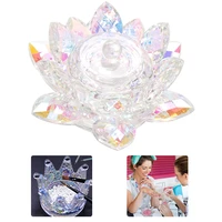 nail art dish flower shape manicure crystal bowl acrylic nail cup glass nail dish equipment art design tool with lid