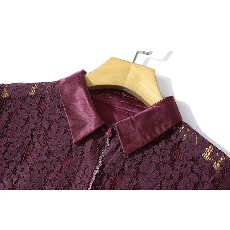 

Spring Autumn Fall office Ladies Vintage Runway dresses Wine red Lace Patchwork Long Sleeve Women Party Casual A-Line Midi Dress