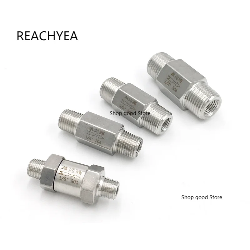 

1/8'' 1/4'' 3/8'' 1/2'' 3/4" Male-Male BSP Threaded SS304 Stainless Steel Check Valves Gas Water Oil One-way Non Return Valve