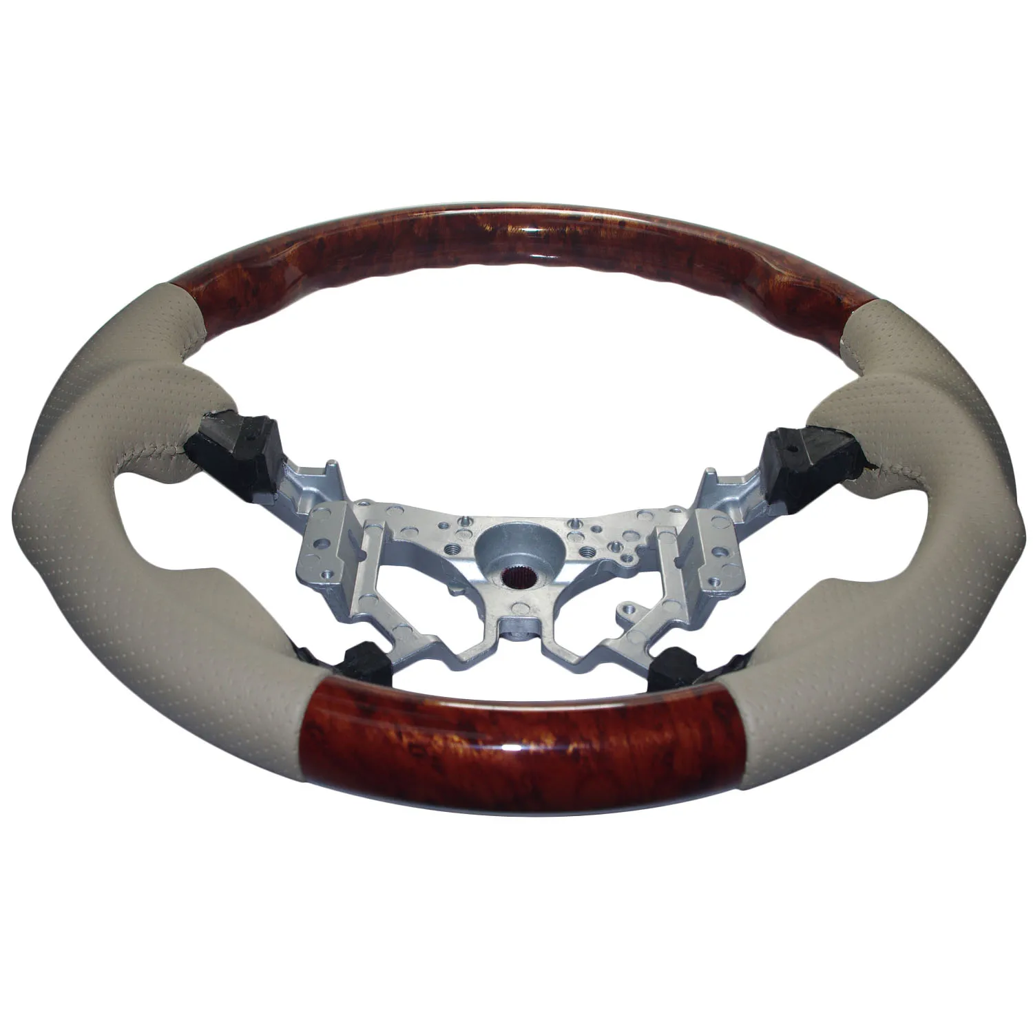 Кожаный деревянный спортивный руль для 2007-2011 Toyota Camry Highlander Kluger Estima Hilux Fortuner Allion Corolla Axi