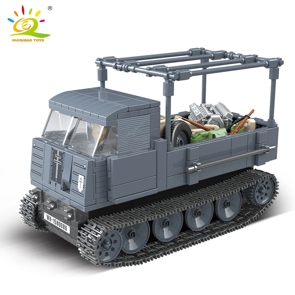 HUIQIBAO 551 шт. WW2 военный ROS/03 полуотслеживаемые строительные блоки для грузовиков