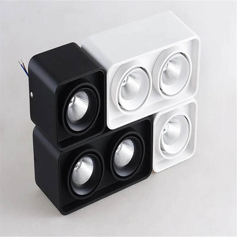 

SuperfÃ­cie quadrada montado pode ser escurecido super brilhante led downlights 10w 15 20 30 AC110-220V cob conduziu a lÃ¢mpada do