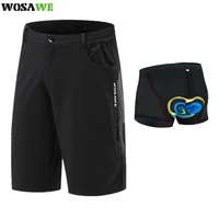 wosawe mens mtb bike shorts breathable rain repellent bottompadded protection underwear bicycle wear downhill cycling shorts