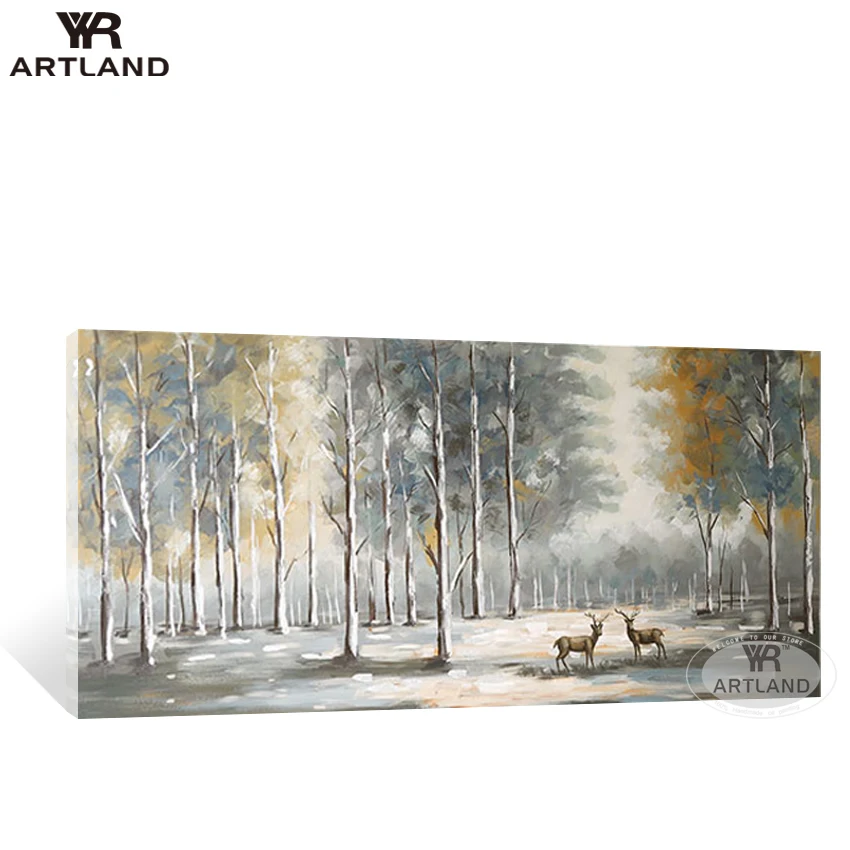 Акриловые картины маслом ручной работы по самой низкой цене на холсте лес пейзаж