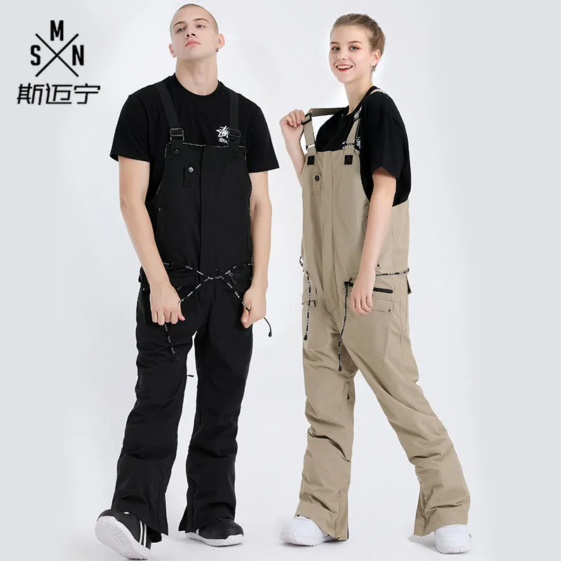 

SMN Brand Women Men Bib Pant Skiing Pant Snowboard Trouser Windproof Waterproof Outdoor Sport Wear Winter Female Anti-Cold Pant