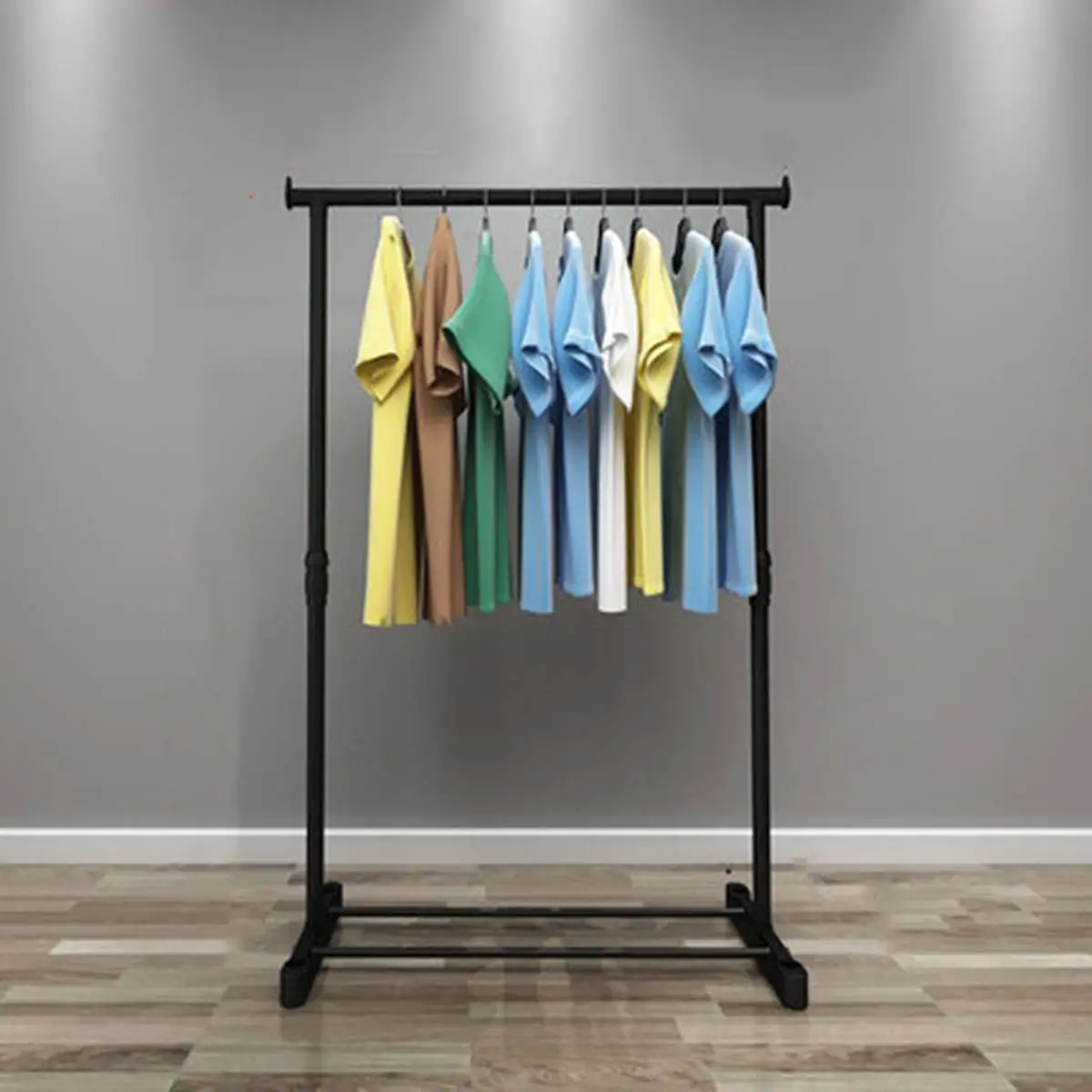 

4 Styles Coat Rack Metal Simple Assembly Removable Wheeled Bedroom Clothes Hanger Drying Furniture Clothes Hanger Stand Black