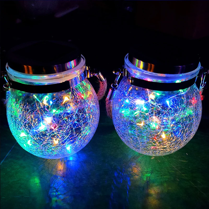 Светодиодный солнечный светильник для газона стеклянная люстра с трещинами