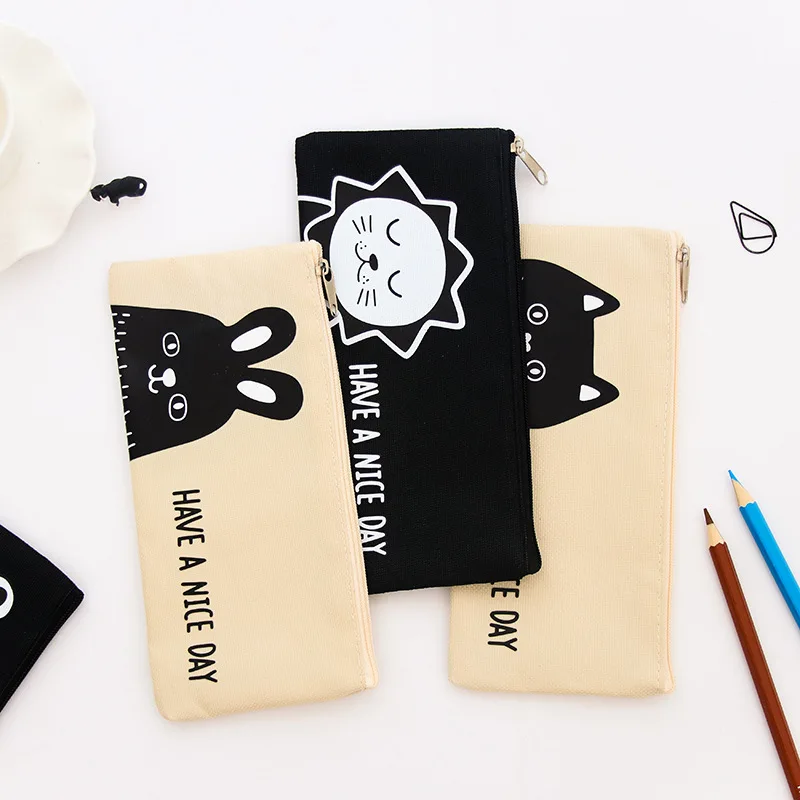 Пенал с изображением кота льва кролика каваи канцелярские принадлежности