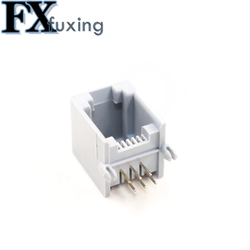 10 шт. YT2038Y RJ12 RJ11 Разъем для телефона 90 градусов 6-контактный кристаллический