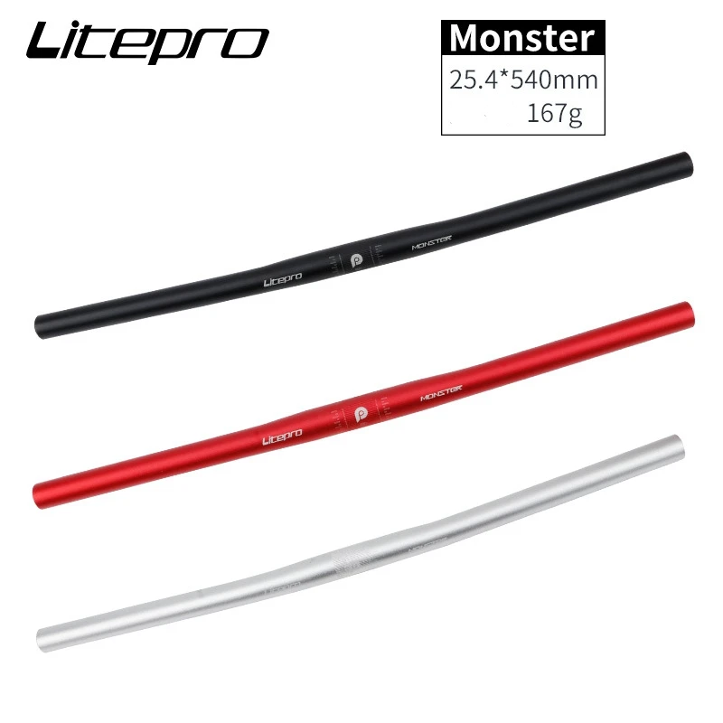 Litepro Monster Folding Bike Horizontal 25.4*540/580mm Aluminium Alloy Ultra Light Handlebars Bicycle Parts