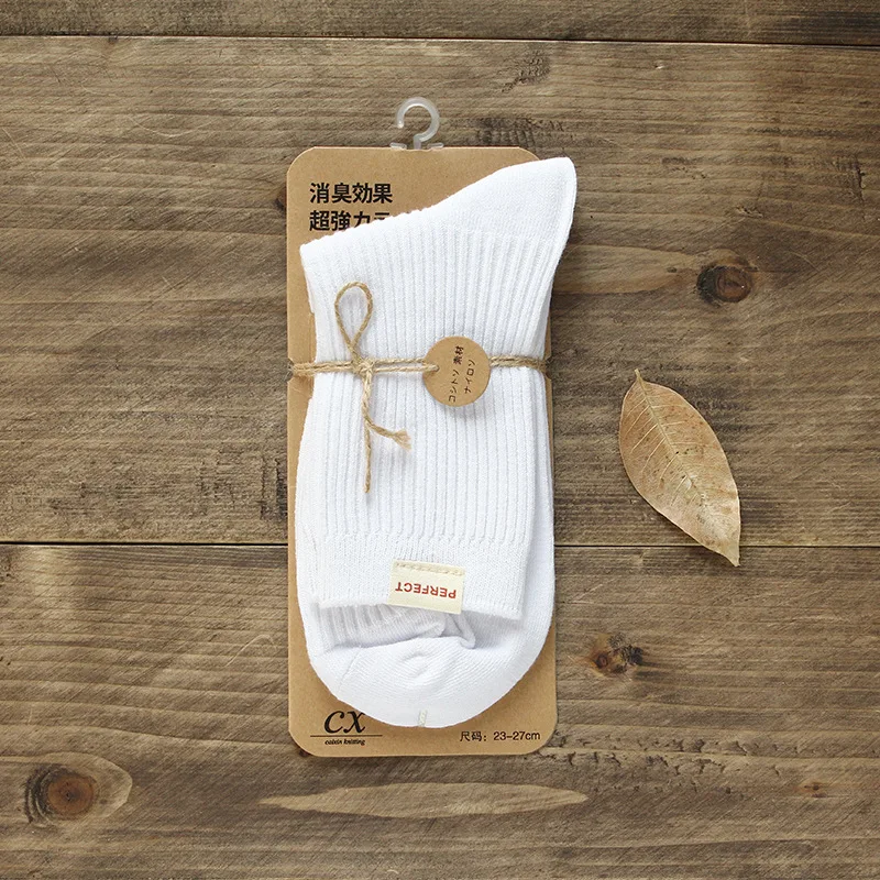 

5 Pairs Autumn Winter Business Balck and White Mens Socks Cotton Pure Color High Quality Socks Men 42102