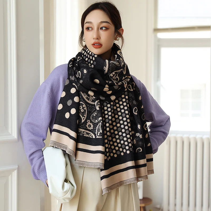 2021 модные длинные женские шарфы, теплые шали и палантины, зимний кашемировый шарф, толстое одеяло, Женская Пашмина, хиджаб