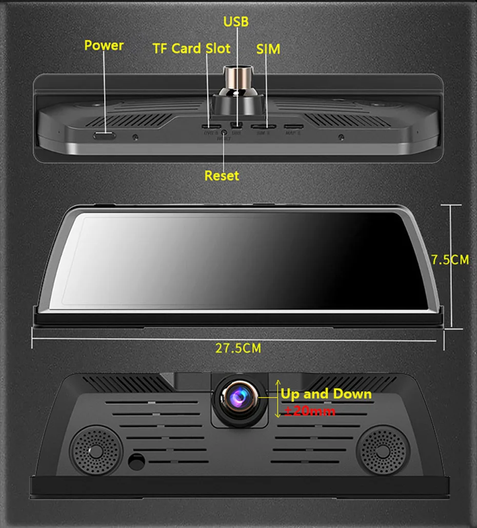 WHEXUNE Автомобильный видеорегистратор Dashcam 4G 4 канала ADAS Android 1" центральная консоль зеркало gps WiFi FHD 1080P задний объектив видео рекордер