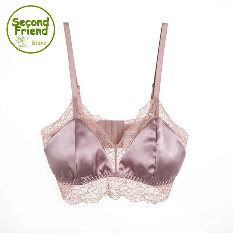 

Lingerie Sexy Push Up Soft Satin Bra Comfortable Underwear Bralette Top Ultra Thin lace Silk Bra Girls Sous Vetement Femme Sexy