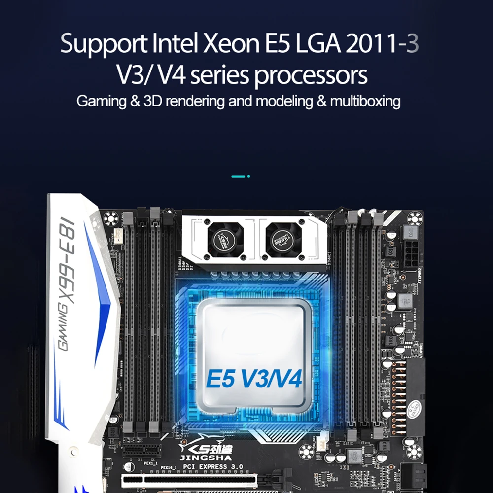 Verkaufen JINGSHA X99-E8I Computer Motherboard ATX DDR4 256G USB 3,0 SATA 3,0 M.2 NVME Gigabit Desktop Mainboard Für LGA2011 V3/V4 CPU