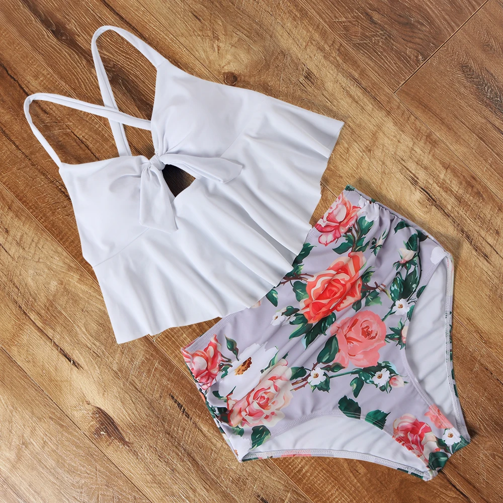 Женский купальник с высокой талией и пуш ап эффектом|Купальники| |