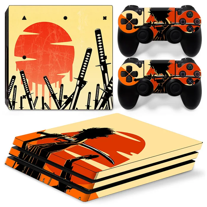 Разноцветная Виниловая наклейка для консоли PS4 Pro + на 2 контроллера PCV игровых