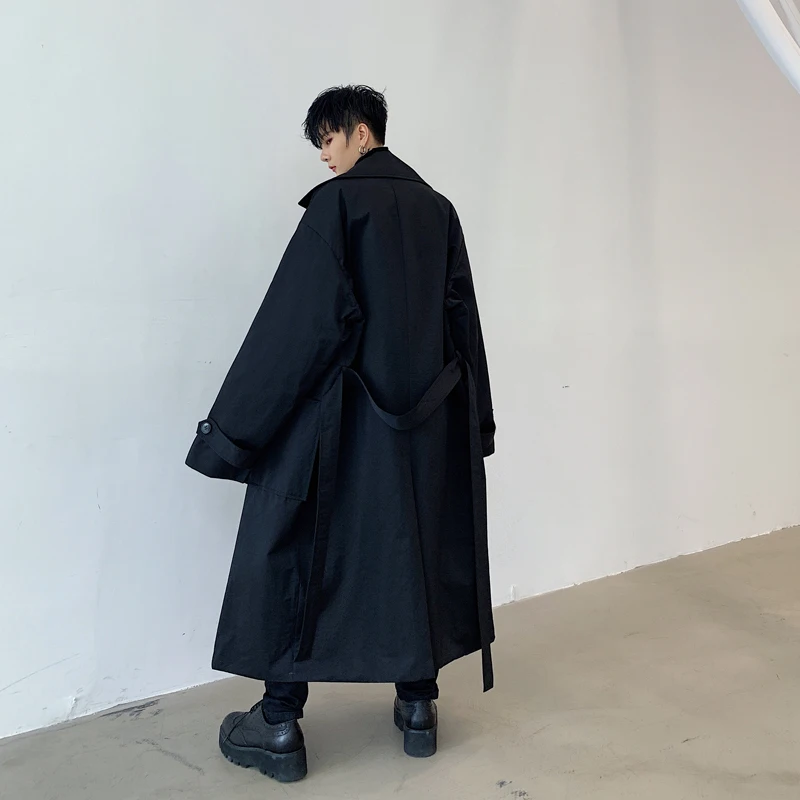 

Men Outerwear Male Women Spring Autumn Loose Casual Long Windbreaker Coat Vintage Streetwear Hip Hop Trench Jacket Overcoat