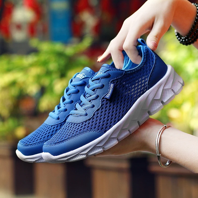 2020 Fashion Men Shoes Breathable Mesh Male Sneakers Lace-up Lightweight Hot Sale Comfortable Sports Size 35-47 | Обувь