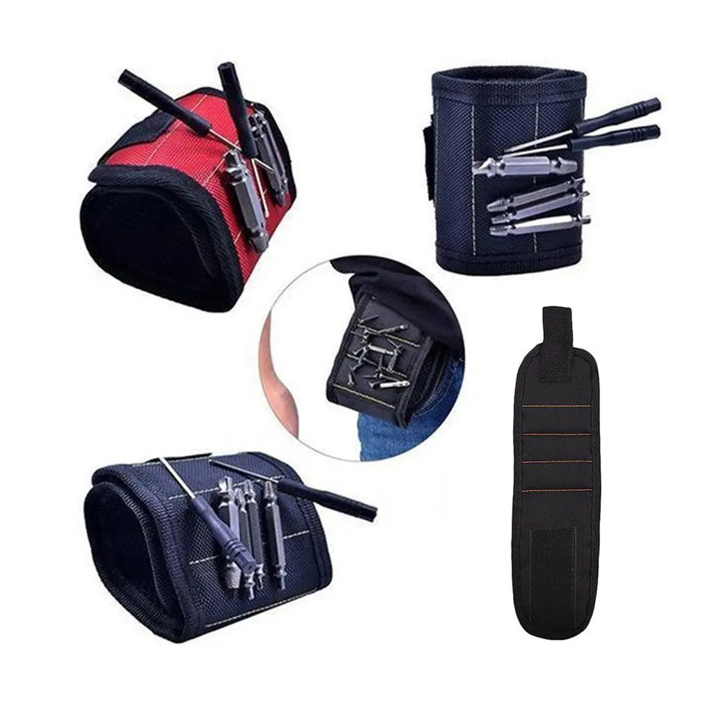 New Strong Magnetic Wristband Portable Tool Bag For Screw Nail Nut Bolt Drill Bit Repair Kit Organizer Storage | Обустройство дома