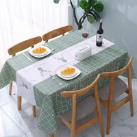nordic style waterproof oil proof pvc thin tablecloth grid cartoon pattern rectangular table cover restaurant coffee table mat
