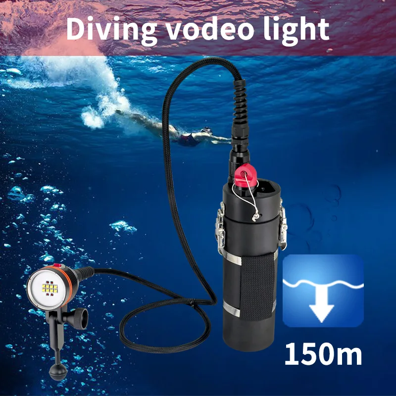 Verkaufen DH160 Beruf Tauchen Beleuchtung Lampe Warm White Dive Lichter Rot HD Tauchen Phtotography Licht Unterwasser 150m Tauchen Füllen Lichter
