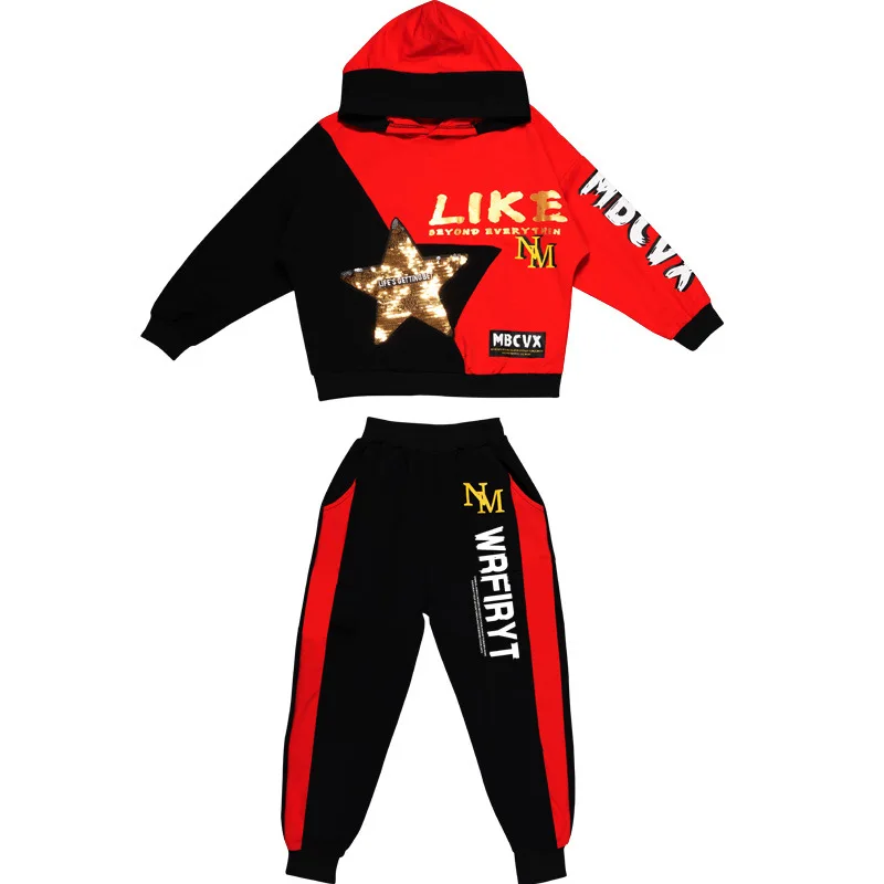 

Suit spring style foreign style 2021 new boys' Sports long sleeve middle school kids' leisure hooded sports two piece suit