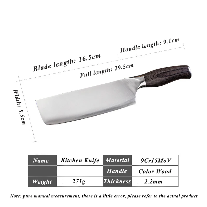 9Cr15MoV Нержавеющая сталь китайский Кухня Ножи домашний кухонный нож нарезки мяса |