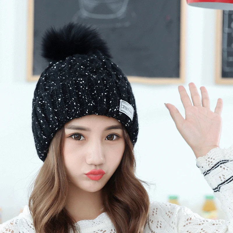 Новая модная женская и мужская зимняя вязаная шапка Skuilles Beanies для женщин Шапки Балаклава унисекс зимняя шапка мужская брендовая шапка - Цвет: black