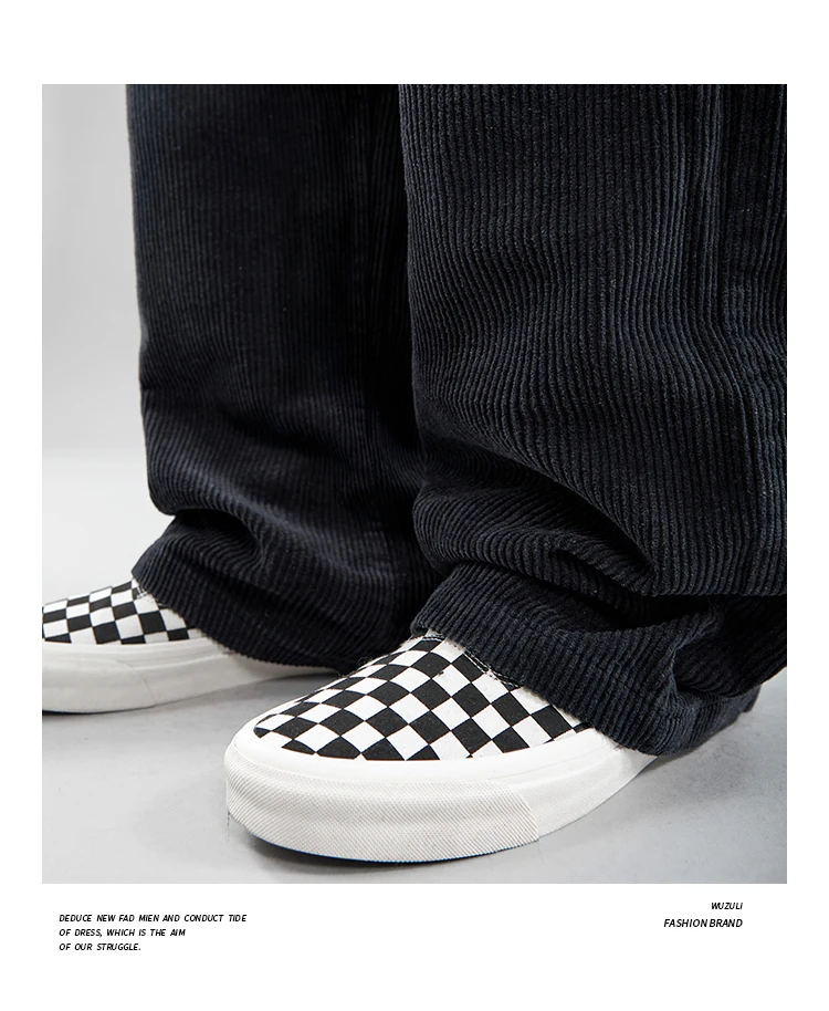 

Japanese Loose Hip-hop Straight Wide-leg Pants Trendy Brand Street Male Hong Kong Style Corduroy Overalls Mens Clothing