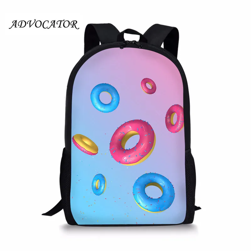 School Bags for Girls Female Cartoon Donuts Design School Backpack for Girls Large Capacity School Bags Mochila Feminina Escolar