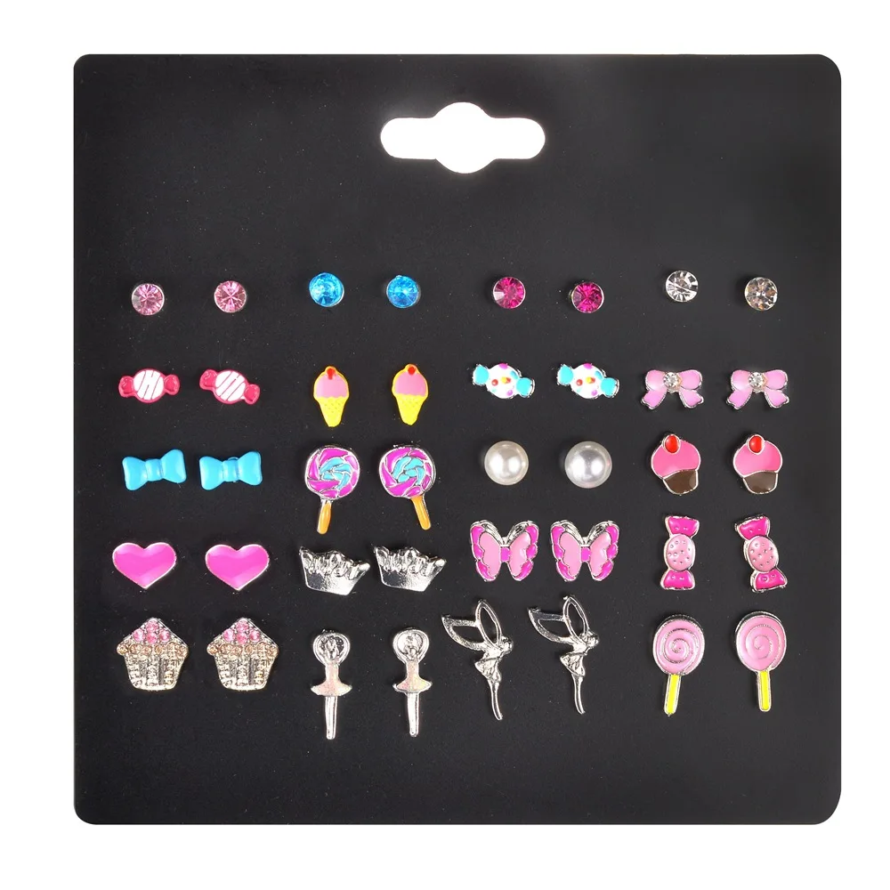 

Mixed Styles Pearls Crystals Flamingo Unicorn Girls Stud Earrings Set Jewelry for Women Fashion New Cute Girls Earrings Jewelry