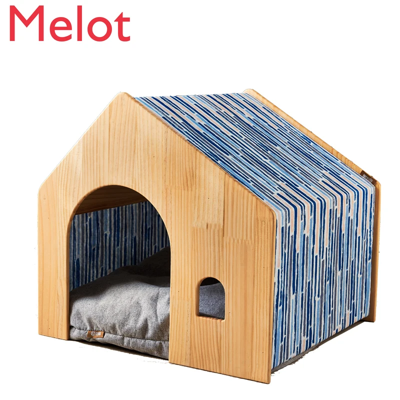 Cheap Ninho de madeira sólida para gato, universal, casa para gato, customização, suprimentos, canil, casa, campo de madeira, pet, acessórios para cães