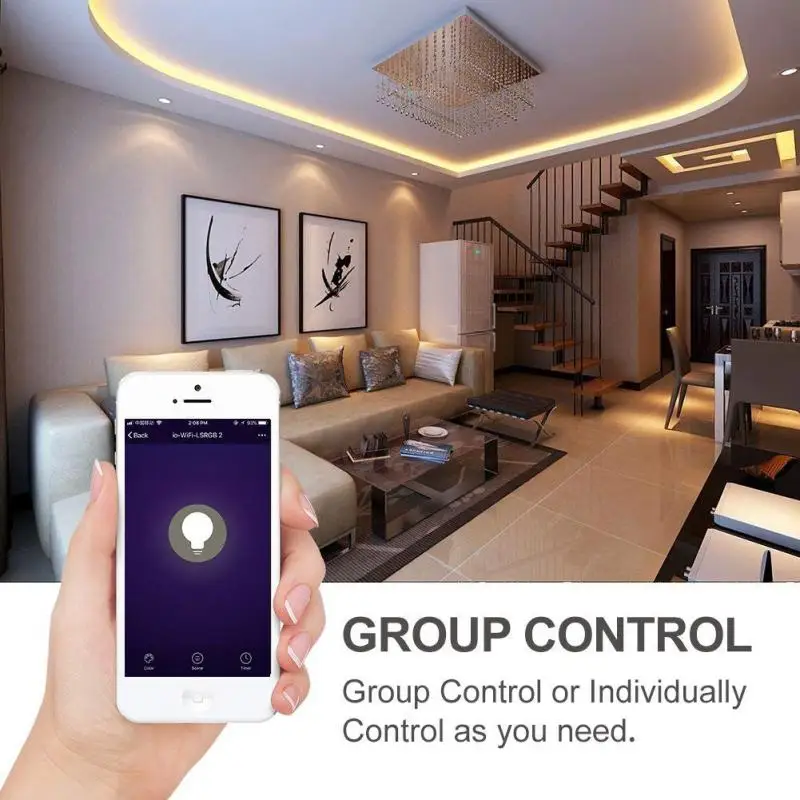 

GU10 5 Вт умная WiFi Светодиодная лампа RGBCW с регулируемой яркостью светодиодный светильник 2700-6500 к Светодиодная лампа Alexa Echo и Google Home Голосовое у...