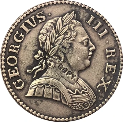 Копия монеты Великобритании 1770 27 мм|Безвалютные монеты| |