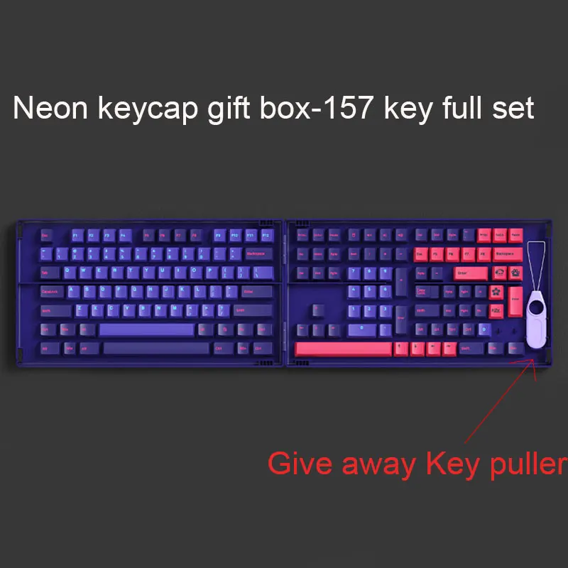 Teclas de Néon Perfil para mx Tampas de Teclado Macaw Tema Keycap Conjunto 85% Pbt Two-color 87 61 96 108 Teclas Cherry Switch Mecânico 157
