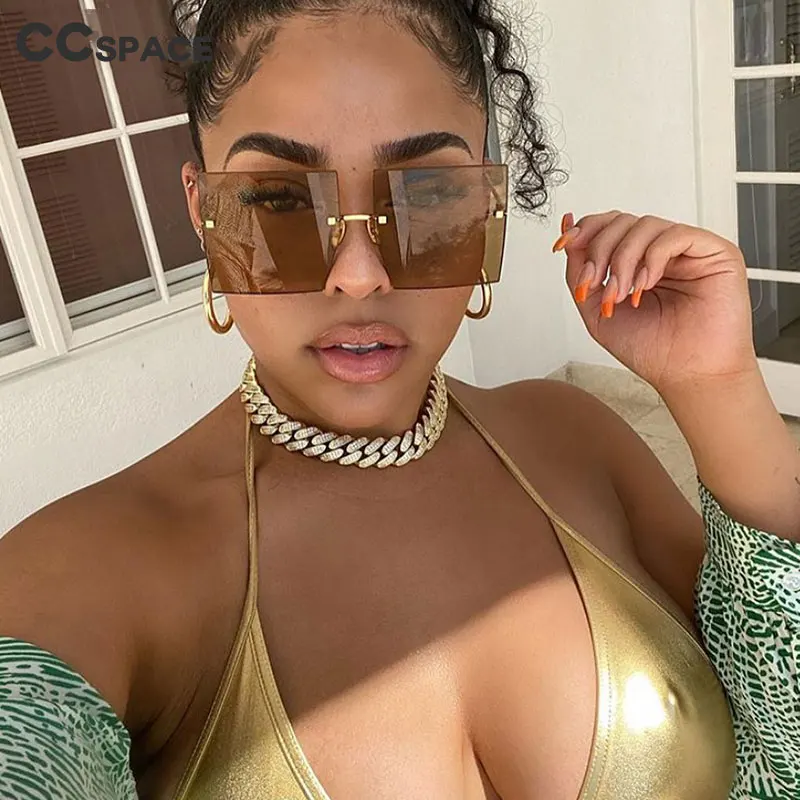 47140 квадратные безрамные негабаритные солнцезащитные очки для мужчин и женщин