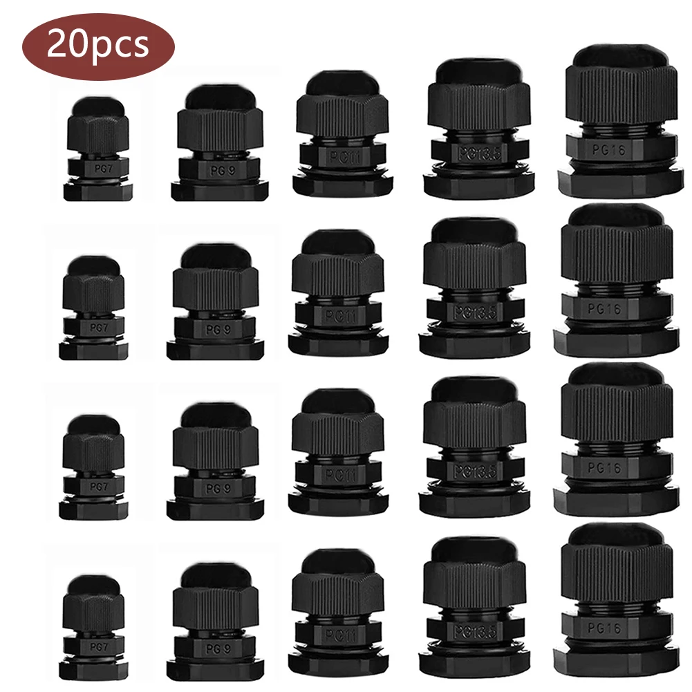 Новинка 2021 20 шт. водонепроницаемые регулируемые Кабельные соединители 3 13 мм PG7 PG9